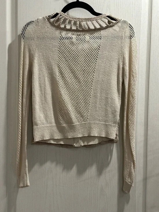 AllSaints Spatialfields Frivolite Cream Cardigan - Picture 4 of 5